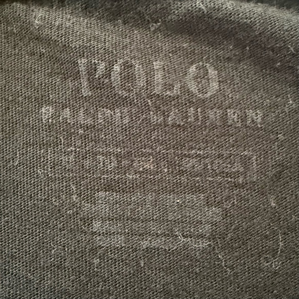 Polo Ralph Lauren Black Spellout Logo T-Shirt USA Flag Sleeve - Picture 5 of 9